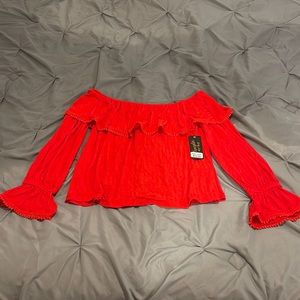 Boot barn wrangler retro off the shoulder top